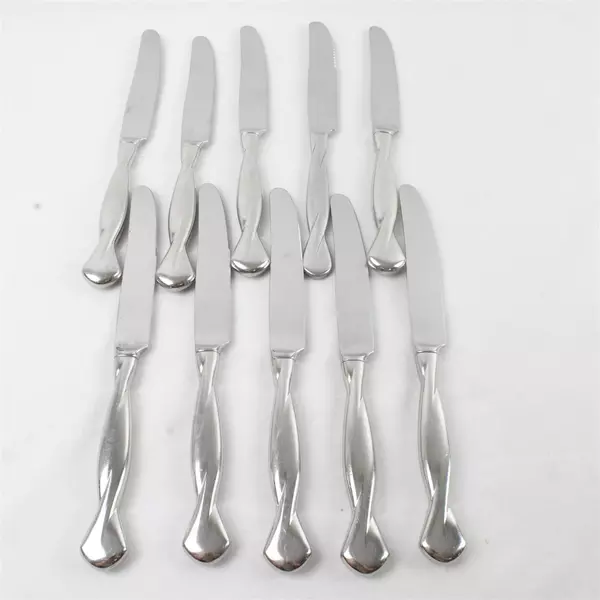 Set of 10 Oneida Torsade New French Hollow Stainless Steel Knives