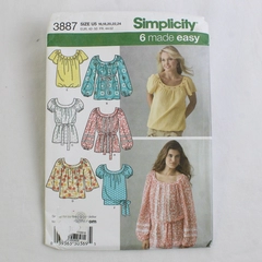Simplicity 3887 Pullover Tops Patterns Women's Size U5 (16, 18, 20, 22, 24) 2007