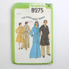 Vtg Simplicity 8275 Everybody Robes Patterns Unisex Adult Size X Large (1977)