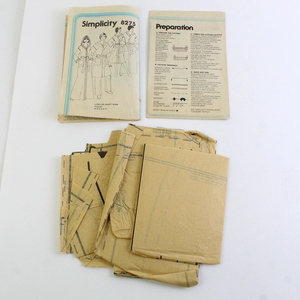 Vtg Simplicity 8275 Everybody Robes Patterns Unisex Adult Size X Large (1977)