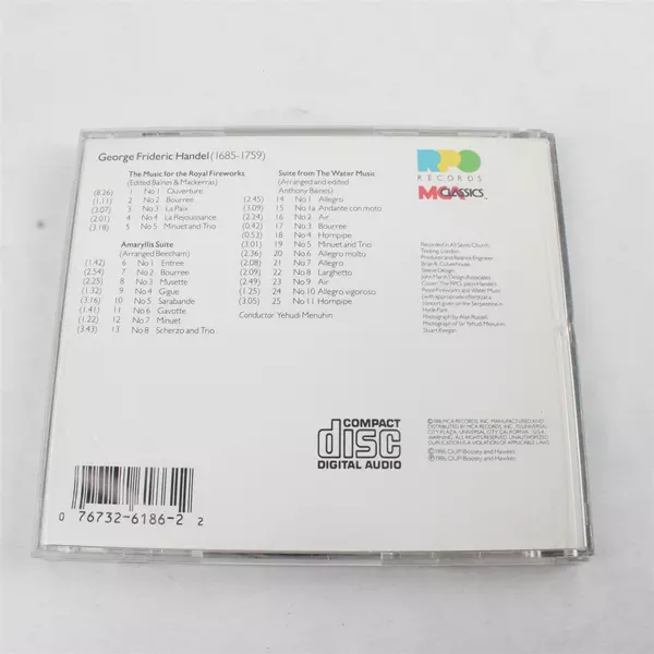 Handel - Music for the Royal Fireworks / Water Music CD - Collectible