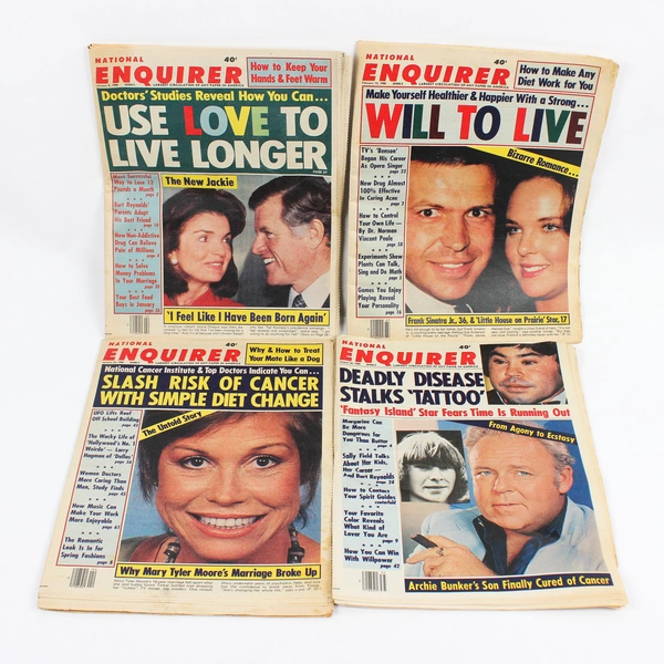 Vintage Lot Of 4 National Enquirer Gossip Magazine Tabloids 1980