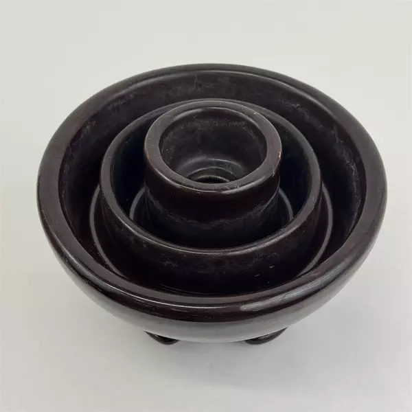 Vintage SBT Brown 7" Ceramic Telephone Insulator
