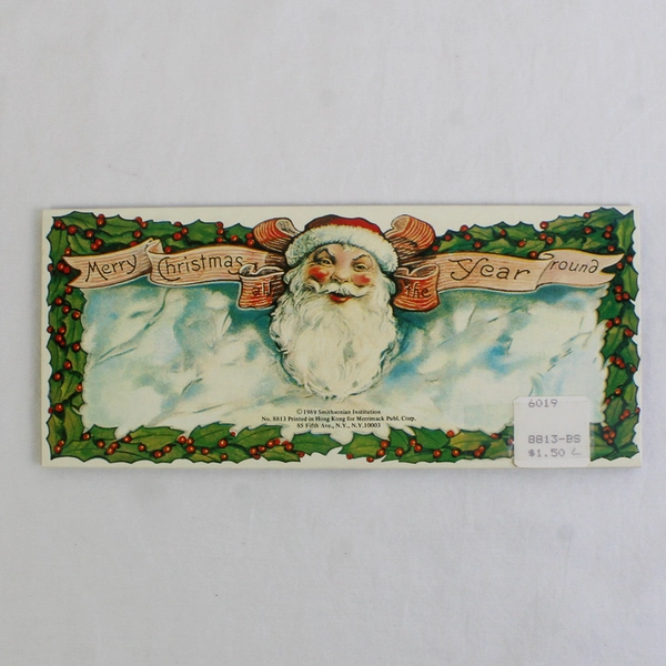 Vintage 1989 Smithsonian Institution Blank Slimline Christmas Card