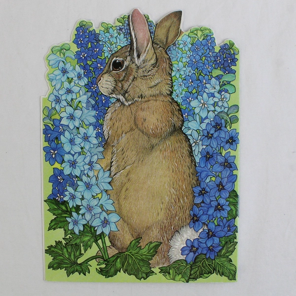 Vintage Jan Brett Studios Bunny Rabbit Friendly Greeting Card with Envelope