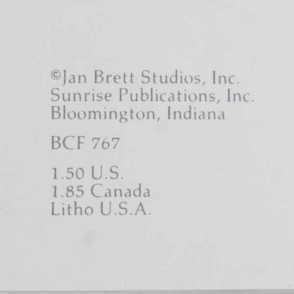 Vintage Jan Brett Studios Bunny Rabbit Friendly Greeting Card with Envelope