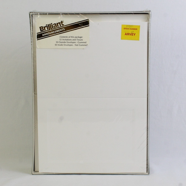 Williamhouse Brilliant Announcement 52 Invitations & Tissue Nu-White #370 Vellum