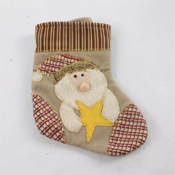 Lot of 3 Felt 3D Mini Christmas Stockings & Snowman Mitten Holiday Decor