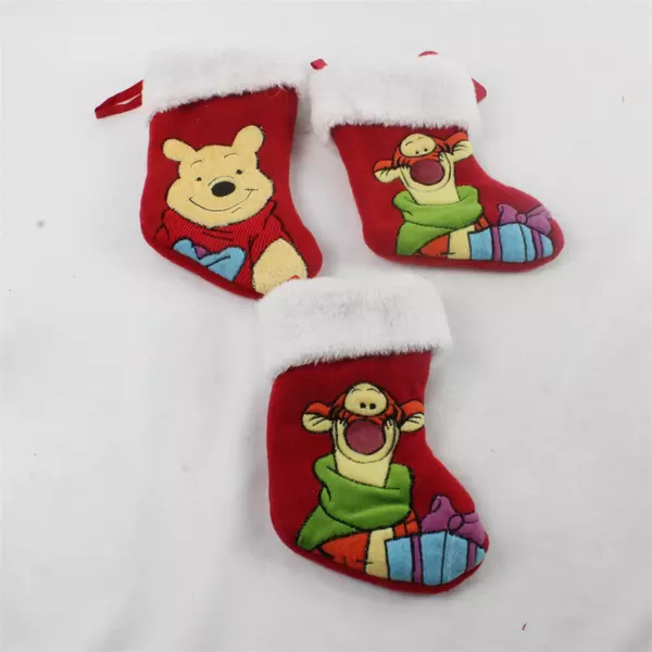 Lot of 3 Disney Winnie the Pooh (1) & Tigger(2) 8" Embroidered Mini Stockings