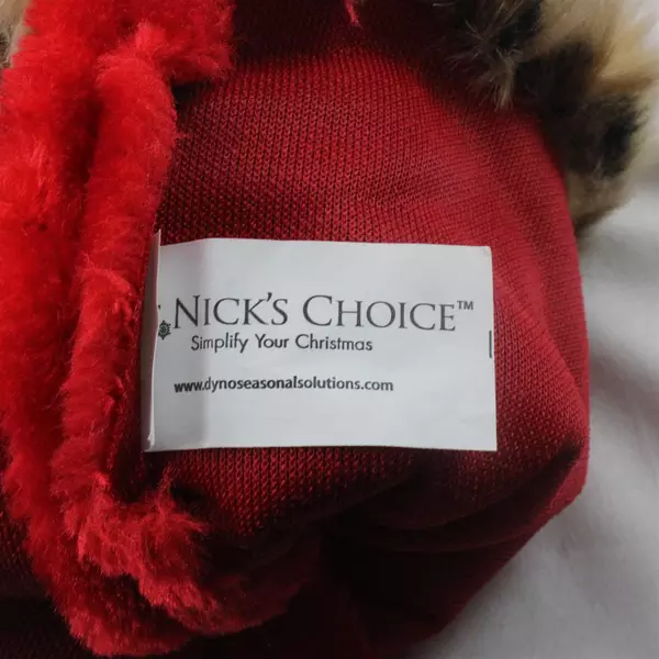 Red and Leopard Print Christmas Stocking Fuzzy 18"x 9" Holiday Animal Print