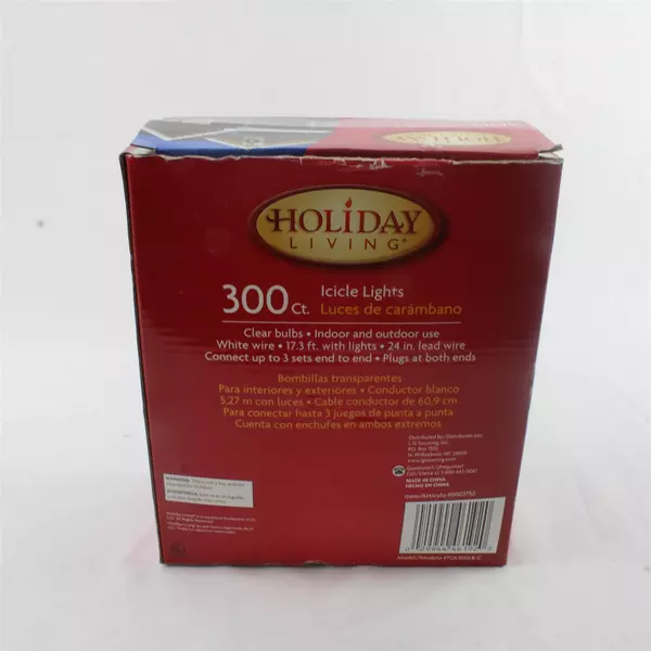 Holiday Living 300-Count Icicle Lights Clear Bulbs White Wire 22' Indoor/Outdoor
