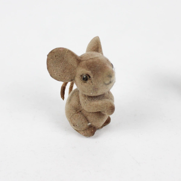 Lot of 5 Vintage Flocked Animals Dollhouse Accessories