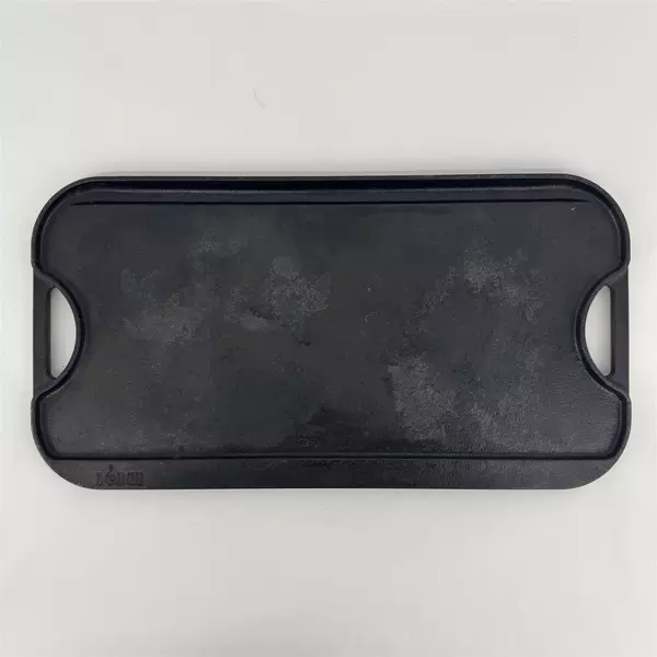 Vintage Used Cast Iron Metal Lodge Pro Grid Iron USA Reversible Grill Pan