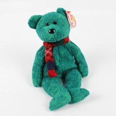 TY Beanie Babies Wallace 1999 Green Bear W/ Scarf W/ Tag Plush Doll Toy