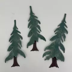 Lot of 3 Vintage 3-D Metal Pine Trees Wall Hanging Rustic Forest Decor 