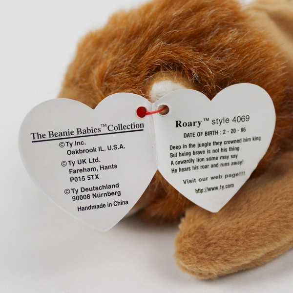 TY Beanie Babies Roary 1996 Brown Lion With Tag Plush Doll Toy