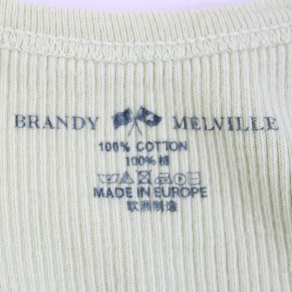 Brandy Melville Green Ribbed Cropped Tank Top Women's XS/S