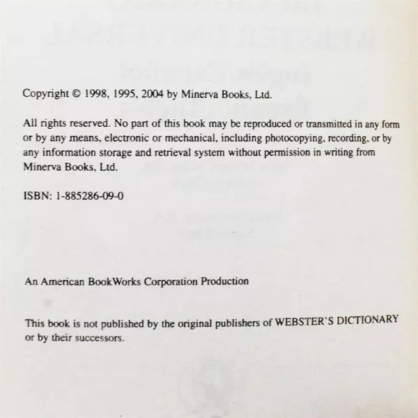 Webster's Worldwide English-Spanish Spanish-English Dictionary Bilingual Book