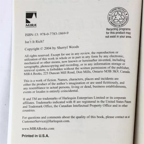 Lot of 2 Sherryl Woods Books Isn't It Rich & Flowers on Main