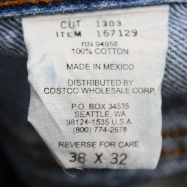 Kirkland Signature Men's 38x32 Medium Wash Blue Jeans