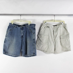 Lot of 2 Men's 38 Stained/Ripped Cargo Shorts for Wear or Fabric Scraps