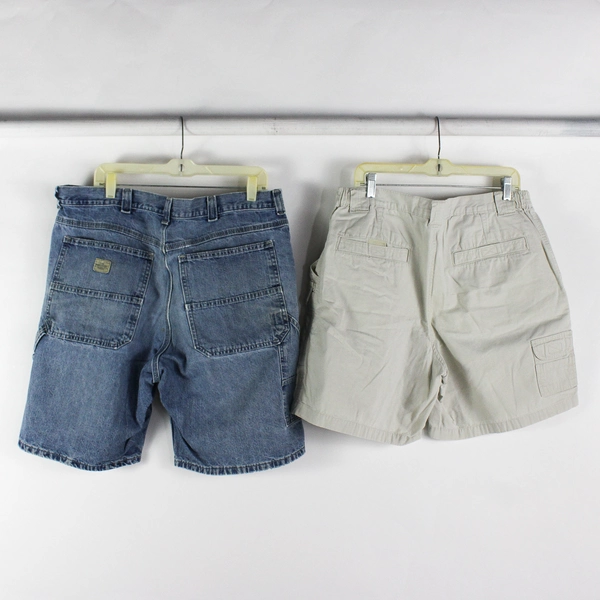 Lot of 2 Men's 38 Stained/Ripped Cargo Shorts for Wear or Fabric Scraps