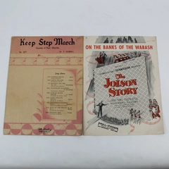 Lot of 2 Sheet Music Keep Step March 1909 & On the Banks of the Wabash 1925