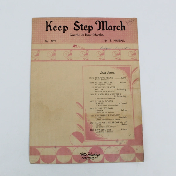 Lot of 2 Sheet Music Keep Step March 1909 & On the Banks of the Wabash 1925