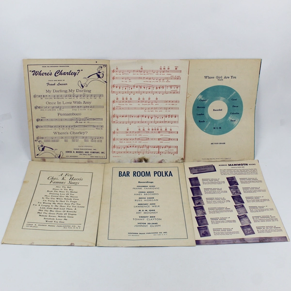 Lot of 6 Sheet Music From the 1940s Toolie Oolie Doolie Quick Silver ....