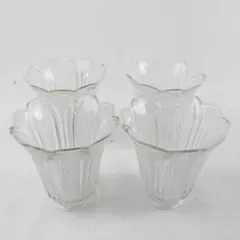 Set of 4 Frosted Glass Floral Light Lamp Shades Replacement Ceiling Fan Fitter