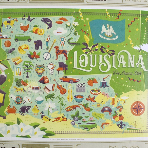 Discover the States 500-pc Jigsaw Puzzle Louisiana TSDTS18 Complete