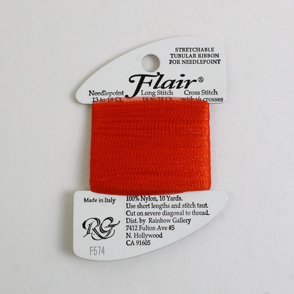 Lot 3 Cards Flair Stretchable Tubular Ribbon for Needlepoint Long Cross Stitch