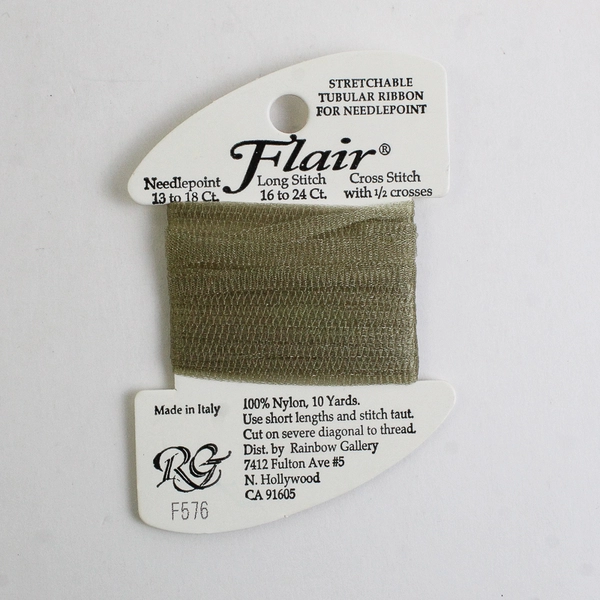 Lot 3 Cards Flair Stretchable Tubular Ribbon for Needlepoint Long Cross Stitch