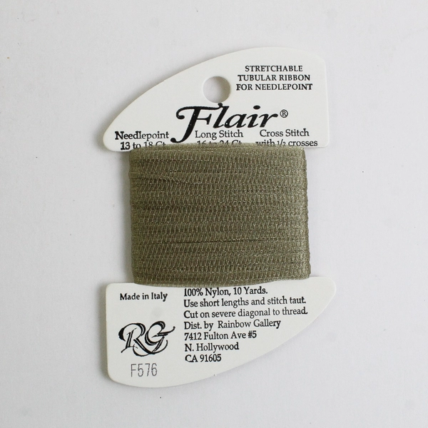 Lot 3 Cards Flair Stretchable Tubular Ribbon for Needlepoint Long Cross Stitch