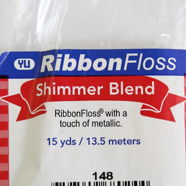 New YLI Ribbon Floss Shimmer Blend Green Ribbon Metallic, 15 yds. 