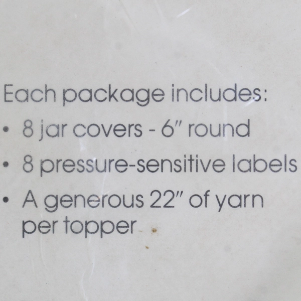 NIP Potpourri Press Blue and Off-White Jar Top Covers