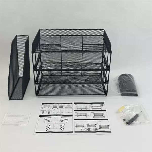 Black Metal Multi Layer File Storage Rack NIB