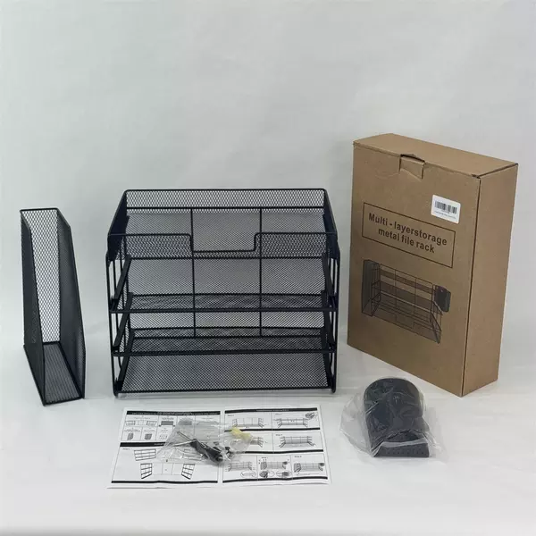 Black Metal Multi Layer File Storage Rack NIB