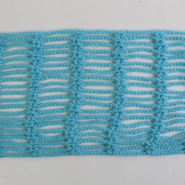 Unbranded Blue Acrylic and Angora Crochet Fringe Scarf 5.5" by 57"