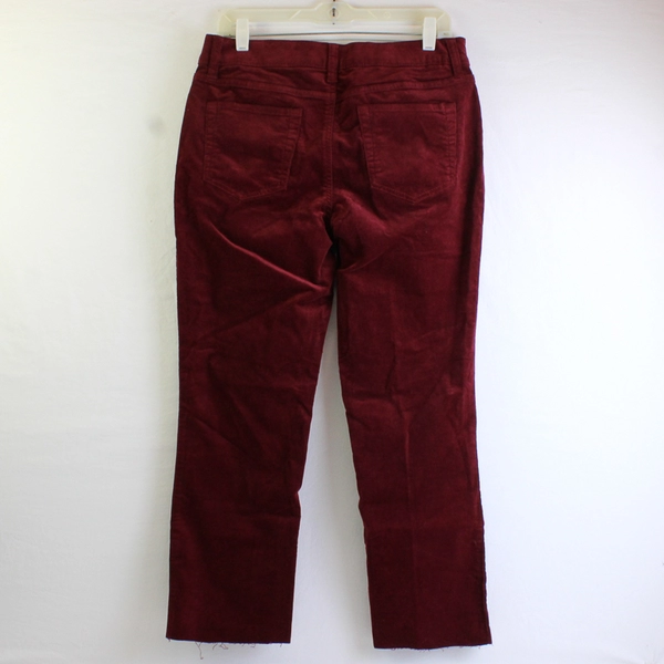 St. John's Bay Red Corduroy Straight Leg Pants Women's Size 12PS