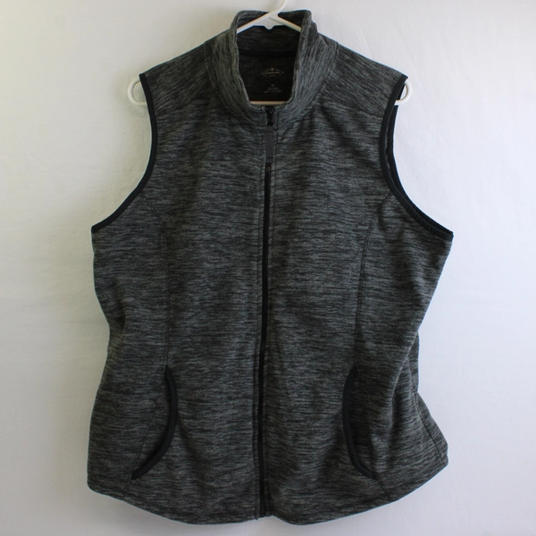 St. John's Bay Dark Gray Zip-Up Vest Women's Size XL