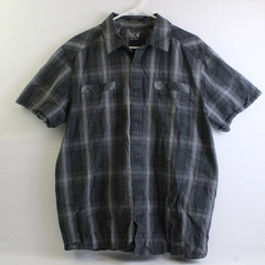 Mountain Hardwear Gray Plaid Short Sleeve Button-Up Men's Size Large