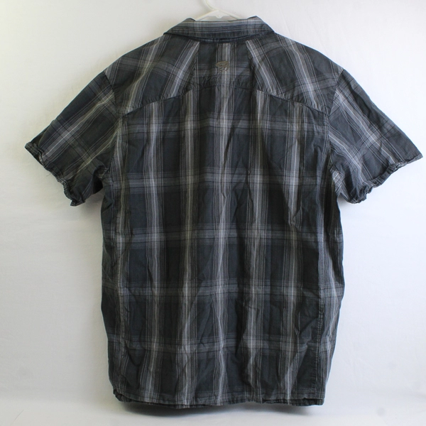 Mountain Hardwear Gray Plaid Short Sleeve Button-Up Men's Size Large