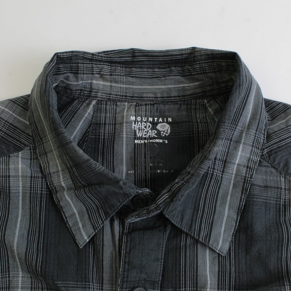 Mountain Hardwear Gray Plaid Short Sleeve Button-Up Men's Size Large