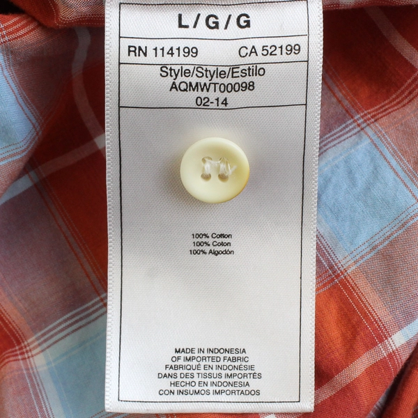 Quiksilver Orange and Blue Short-Sleeve Button-Up Men's Size Large