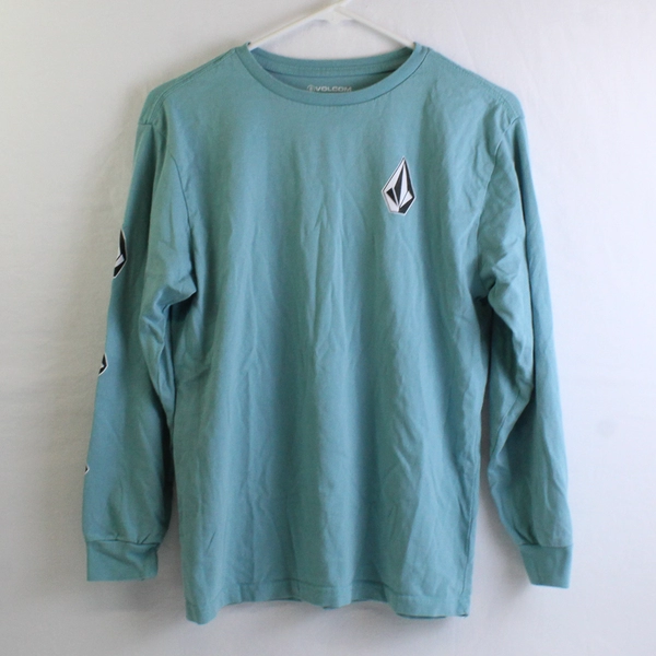 Volcom Blue Long-Sleeve Cotton T-Shirt Women's Size Large