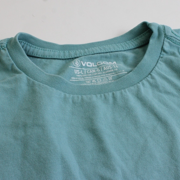 Volcom Blue Long-Sleeve Cotton T-Shirt Women's Size Large