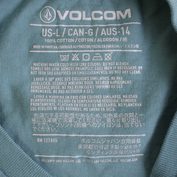 Volcom Blue Long-Sleeve Cotton T-Shirt Women's Size Large