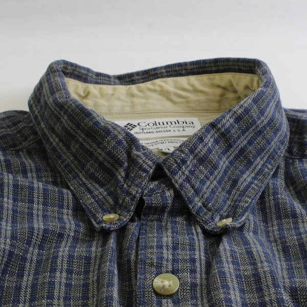 90's Columbia Men's XL Large 100% Cotton Flannel Button Up Shirt