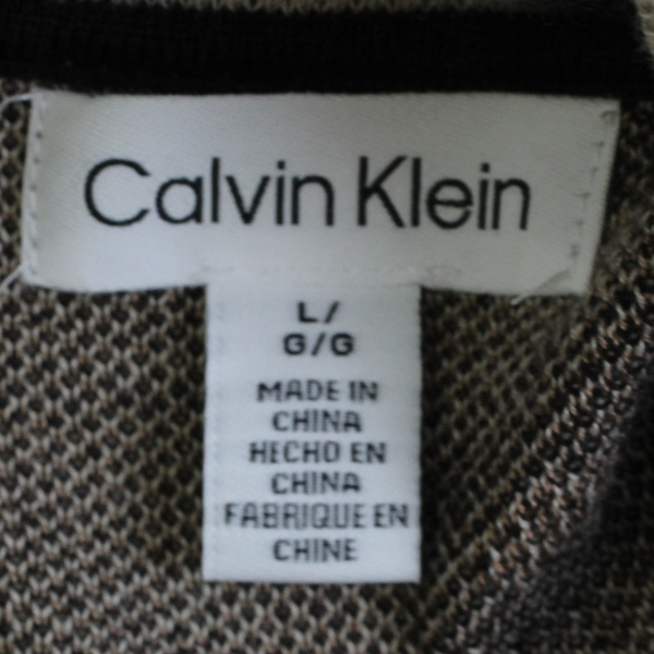 Calvin Klein Women's L Leopard Draped Turtleneck Dolman Sleeve Sweater